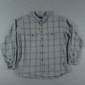 Patagonia Long Sleeve Buckshot Shirt Men’s XL Organic Cotton Plaid Blue Travel